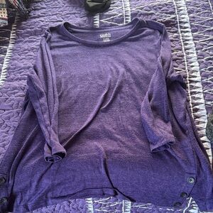 Croft & Barrow Deep Purple Knit Long-Sleeve Top